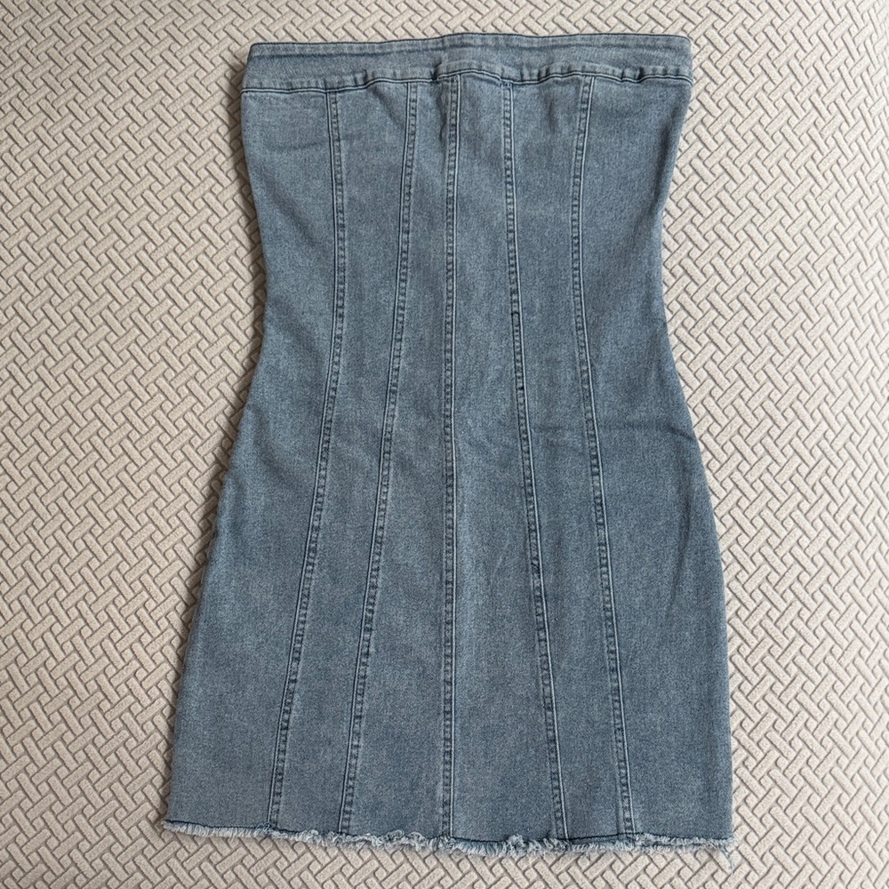 Denim Strapless Dress